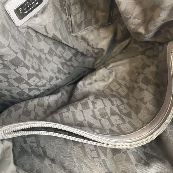 Furla Taupe Leather Tote Bag with Chain Handles - Picture 7 of 11